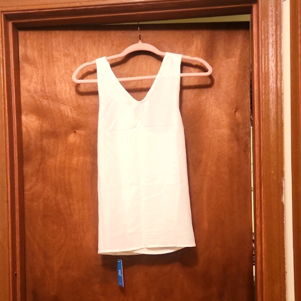 Cupshe White Tank Top / Coverup Size Small New With Tags